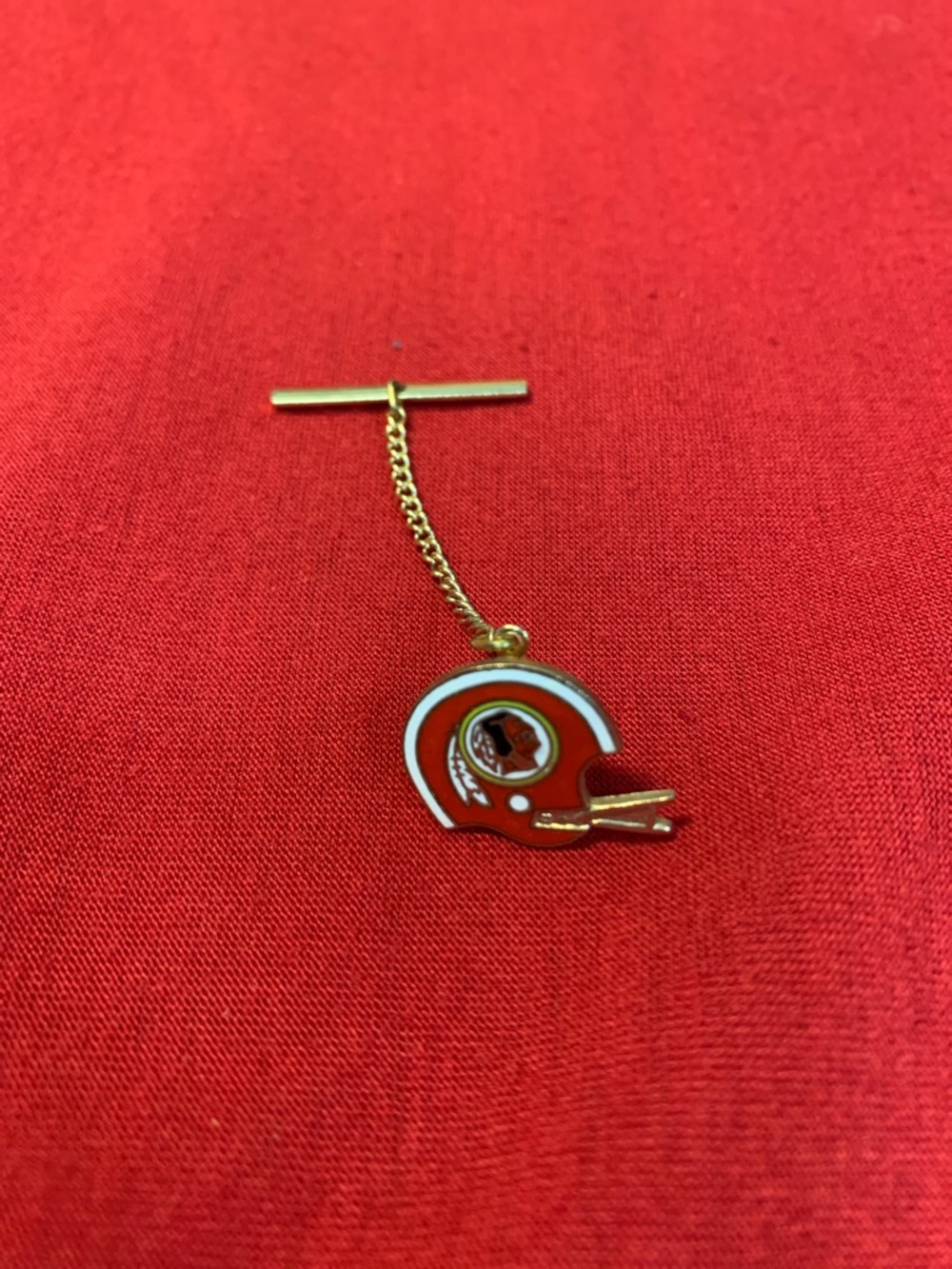 Gold-Tone Washington Redskins Football Helmet Pendant Tie Bar